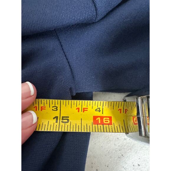 NEW Lauren Ralph Lauren 2 Ruffled Dress Tulip Sleeve Midi Navy $165 Zip B13 - Picture 6 of 7